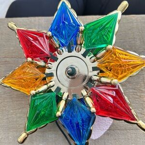 4/$100 vintage 1980 Colorful Star-Shaped Ornament TREE TOPPER